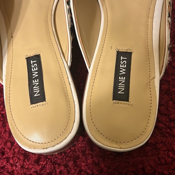 Nine West Cheetah Leopard Pony Hair Slip On Mules size 8.5 - Picture 8 of 17